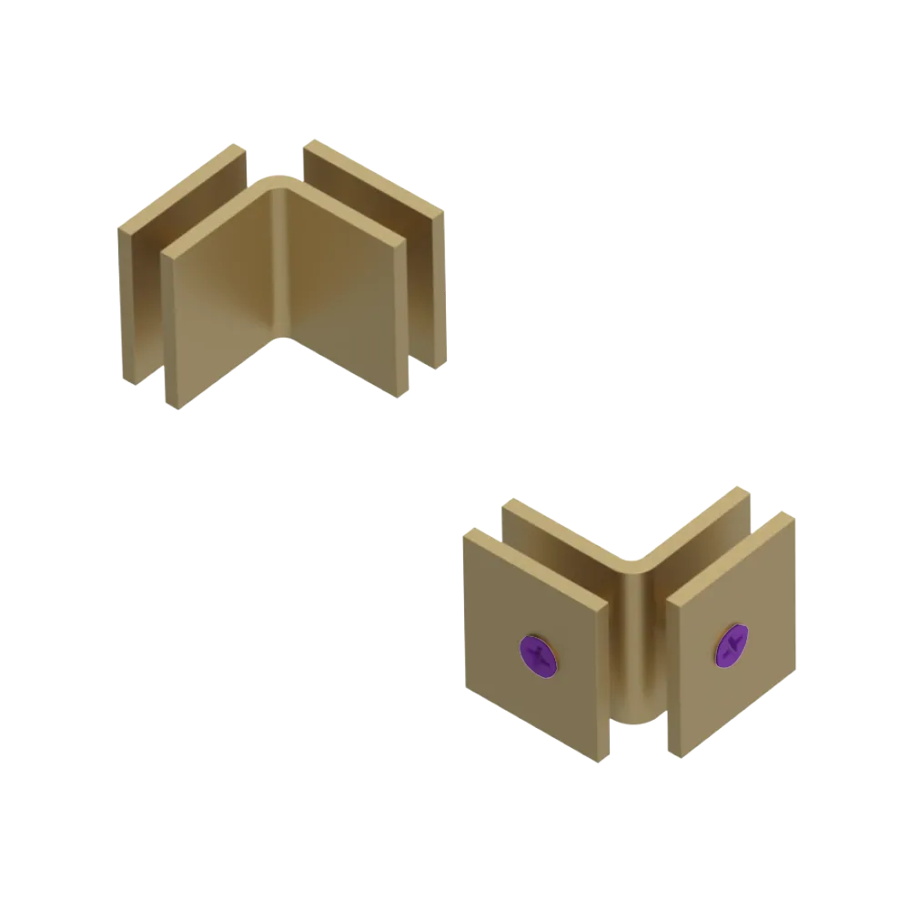 Rubinet 90 Glass to Glass Open Face Satin Brass