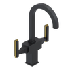 Rubinet Single Hole Dual Handle Lav. Set. (less drain) Matt Black