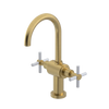 Rubinet Single Hole Dual Handle Lav. Set with LaSalle Spout (less drain) Satin Brass