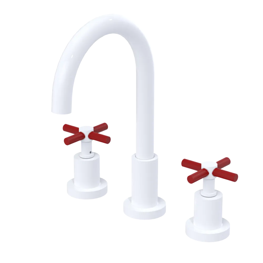 Rubinet Widespread Kitchen Set with LaSalle Spout White
