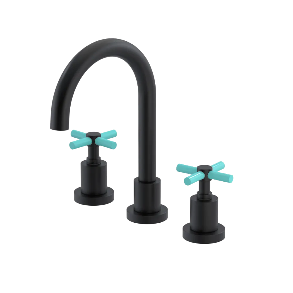 Rubinet Widespread Lav. Set. (less drain) Matt Black