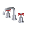 Rubinet Widespread Lav. Set. (less drain) Satin Chrome