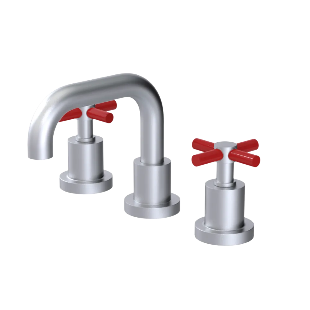 Rubinet Widespread Lav. Set. (less drain) Satin Chrome