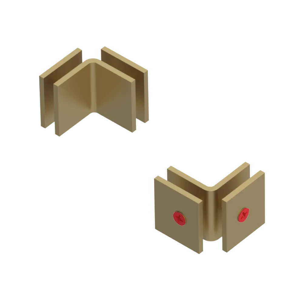 Rubinet 90 Glass to Glass Open Face Satin Brass