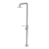 Rubinet Pressure Balance Outdoor Shower with Hand Held Shower & 10" Shower Head (with shelf) - 304 Stainless Steel Satin Nickel