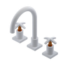 Rubinet Widespread Lav. Set. (less drain) White