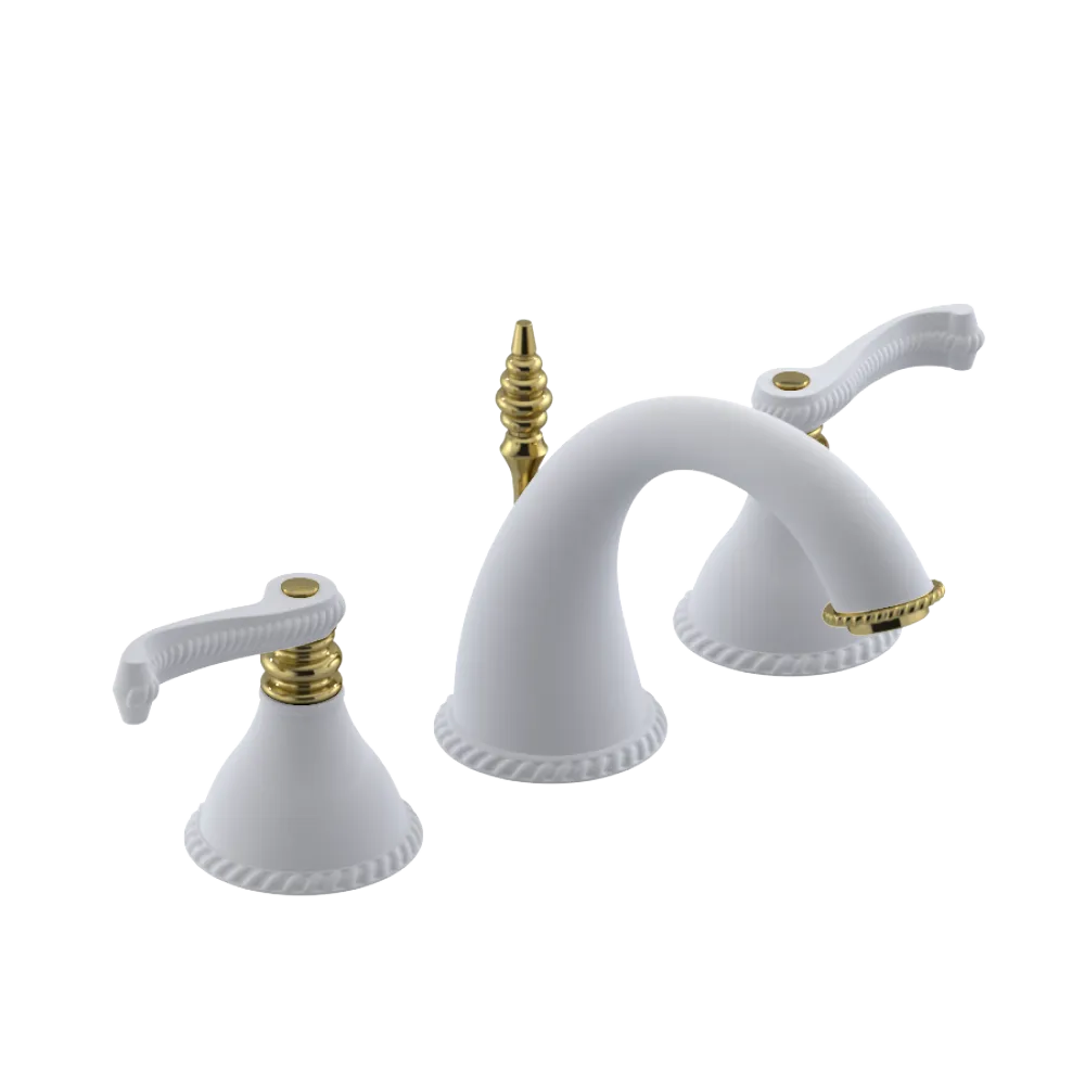 Rubinet Widespread Lav. Set. (less drain) Matt White