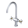 Rubinet Two Handle Single Hole Kitchen Set with LaSalle Spout Satin Chrome
