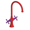 Rubinet Two Handle Single Hole Kitchen Set Red