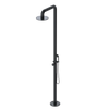 Rubinet Pressure Balance Outdoor Shower with Hand Held Shower & 10" Shower Head - 304 Stainless Steel Matt Black
