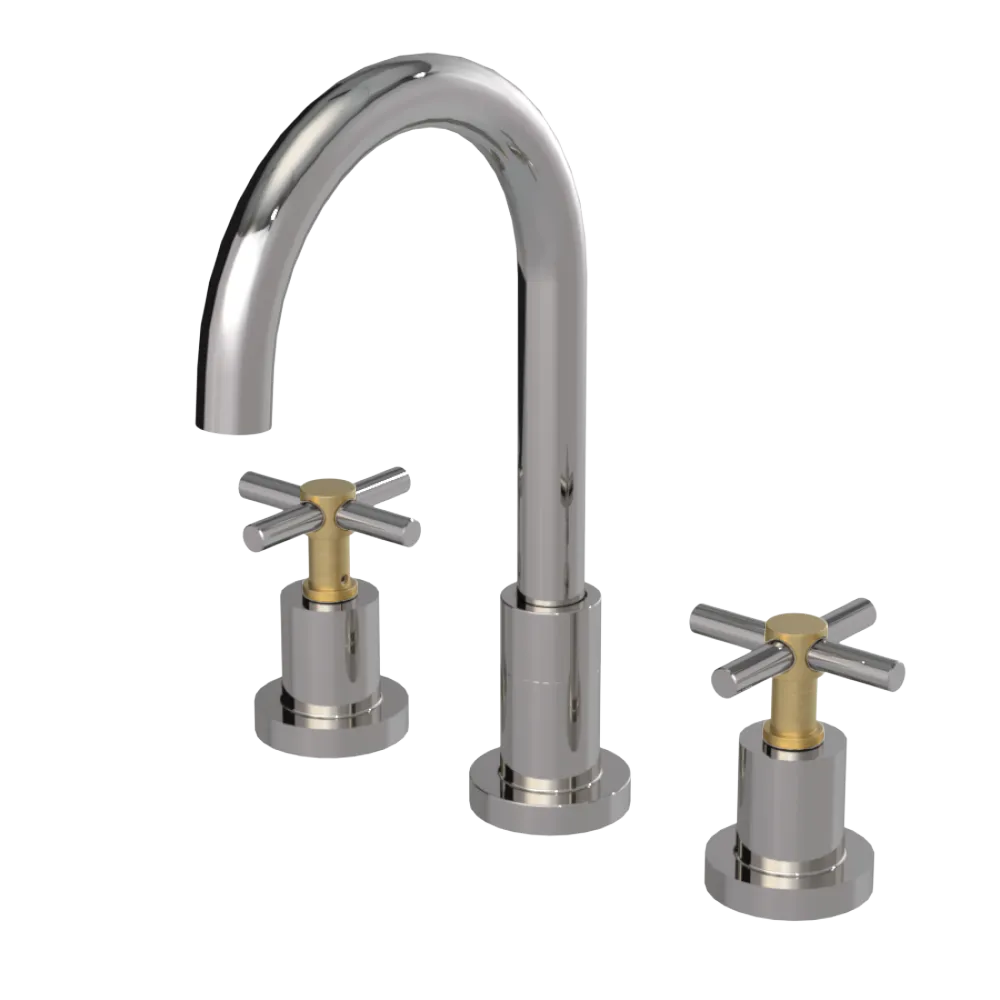 Rubinet Widespread Kitchen Set with LaSalle Spout Polished Nickel