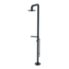Rubinet Pressure Balance Outdoor Shower with Foot Rinse & 10" Shower Head (with shelf) - 304 Stainless Steel Matt Black