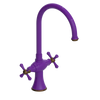 Rubinet Two Handle Single Hole Kitchen Set Purple Haze