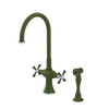 Rubinet Two Handle Single Hole Kitchen Set with Hand Spray Green Envy