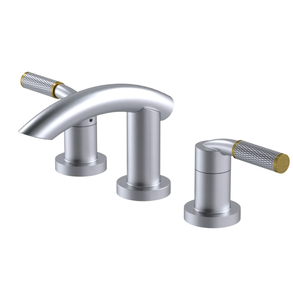 Rubinet Widespread Lav. Set. (less drain) Satin Chrome