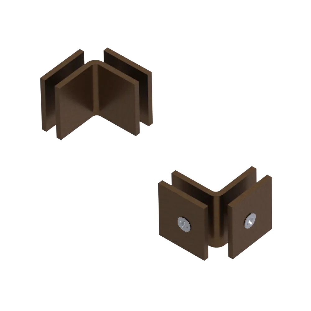 Rubinet 90 Glass to Glass Open Face Tuscan Brass