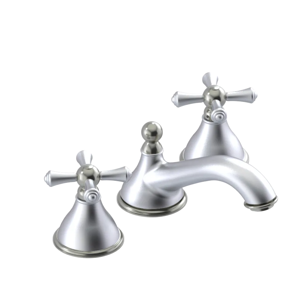 Rubinet Widespread Lav. Set. (less drain) Satin Chrome