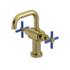 Rubinet Single Hole Dual Handle Lav. Set. (less drain) Natural Brass