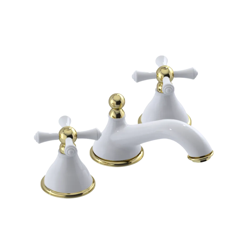 Rubinet Widespread Lav. Set. (less drain) White