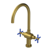 Rubinet Two Handle Single Hole Kitchen Set with LaSalle Spout Antique Brass Matt
