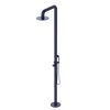 Rubinet Pressure Balance Outdoor Shower with Hand Held Shower & 10" Shower Head - 304 Stainless Steel Midnight Blue