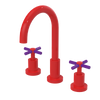 Rubinet Widespread Kitchen Set with LaSalle Spout Red