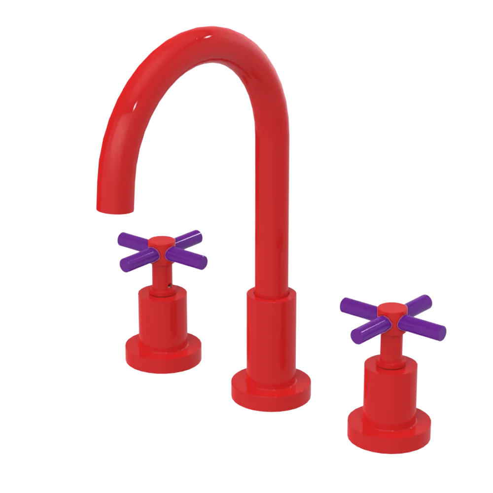 Rubinet Widespread Kitchen Set with LaSalle Spout Red