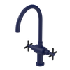 Rubinet Two Handle Single Hole Kitchen Set with LaSalle Spout Midnight Blue