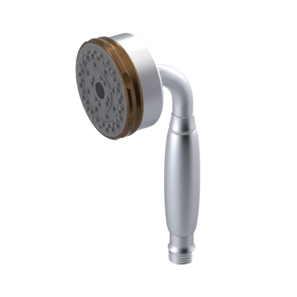 Rubinet 3 Function Hand Held Shower Only Satin Chrome