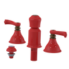 Rubinet Bidet Fitting with Spray, Diverter, and Vacum Breaker (Less Drain) Red