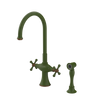 Rubinet Two Handle Single Hole Kitchen Set with Hand Spray Green Envy
