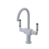 Rubinet Single Hole Dual Handle Lav. Set. (less drain) Matt White