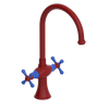 Rubinet Two Handle Single Hole Kitchen Set Maroon