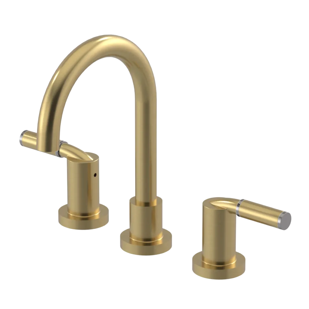 Rubinet Widespread Lav set (less drain) Satin Brass