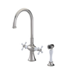 Rubinet Two Handle Single Hole Kitchen Set with Hand Spray Polished Nickel