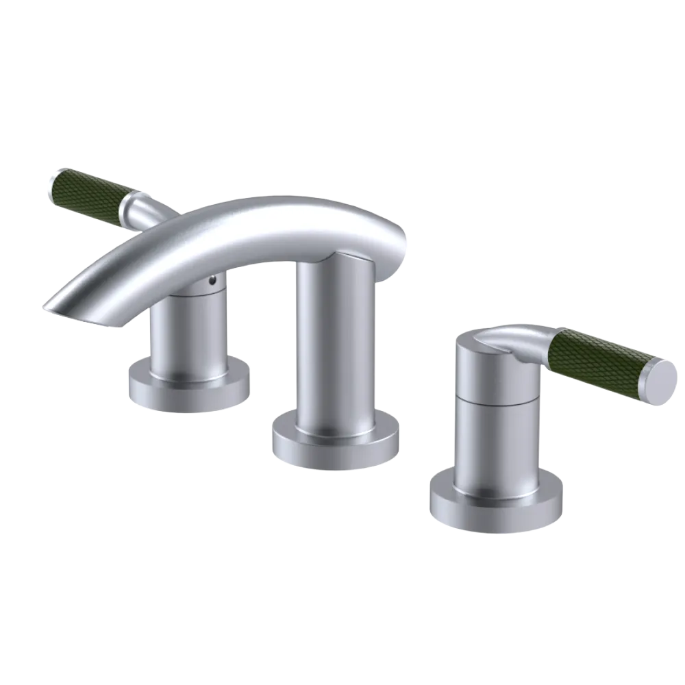 Rubinet Widespread Lav. Set. (less drain) Satin Chrome