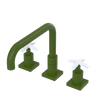 Rubinet Widespread Kitchen Set with Genesis Spout Green Envy