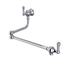 Perrin & Rowe Traditional Wall Mount Swing Arm Pot Filler With Metal Lever Handle