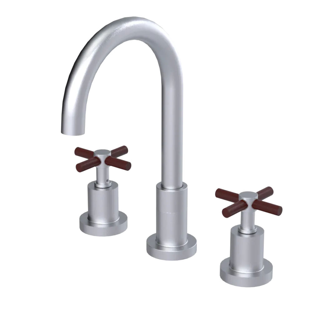 Rubinet Widespread Kitchen Set with LaSalle Spout Satin Chrome