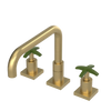 Rubinet Widespread Kitchen Set with Genesis Spout Satin Gold