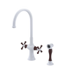 Rubinet Two Handle Single Hole Kitchen Set with Hand Spray White