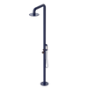 Rubinet Pressure Balance Outdoor Shower with Hand Held Shower & 10" Shower Head - 304 Stainless Steel Midnight Blue
