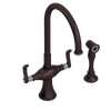 Rubinet Two Handle Single Hole Kitchen Set with Hand Spray Tuscan Brass