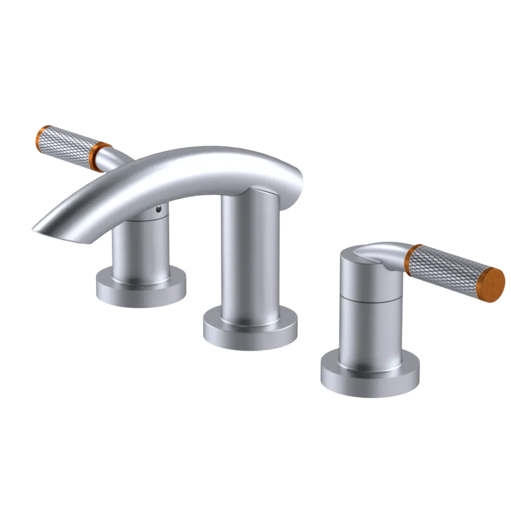 Rubinet Widespread Lav. Set. (less drain) Satin Chrome