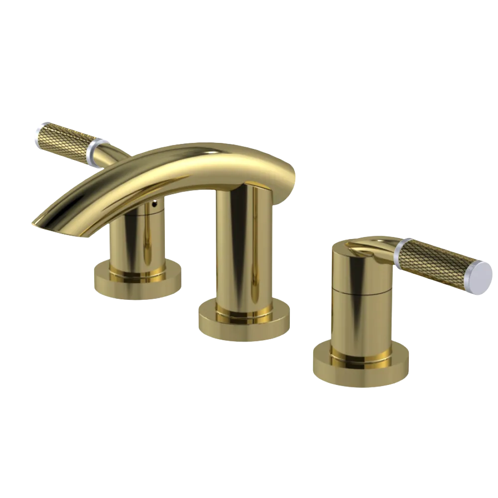 Rubinet Widespread Lav. Set. (less drain) Natural Brass