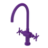 Rubinet Two Handle Single Hole Kitchen Set with LaSalle Spout Purple Haze