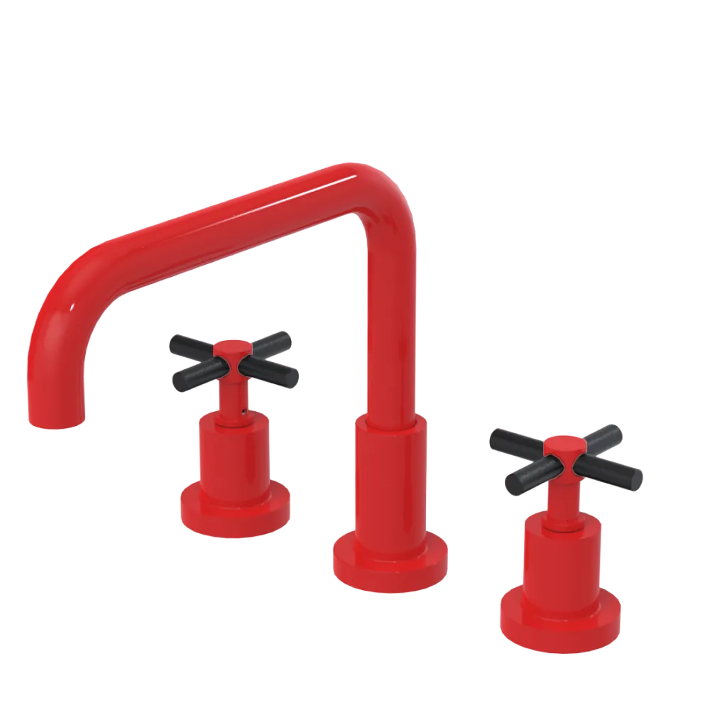 Rubinet Widespread Kitchen Set Red