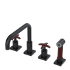 Rubinet Widespread Kitchen Set with Genesis Spout with Hand Spray Matt Black