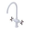Rubinet Two Handle Single Hole Kitchen Set with LaSalle Spout White