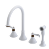Rubinet Widespread Kitchen Set with Hand Spray White
